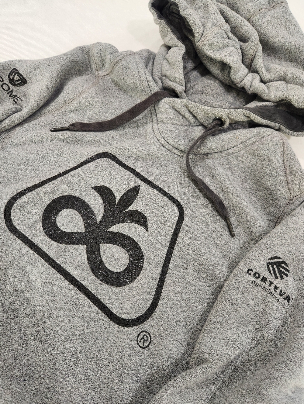 New Era Gray Pullover Hoodie Women's M Hooded Drawstring Logo Fleece Sweatshirt